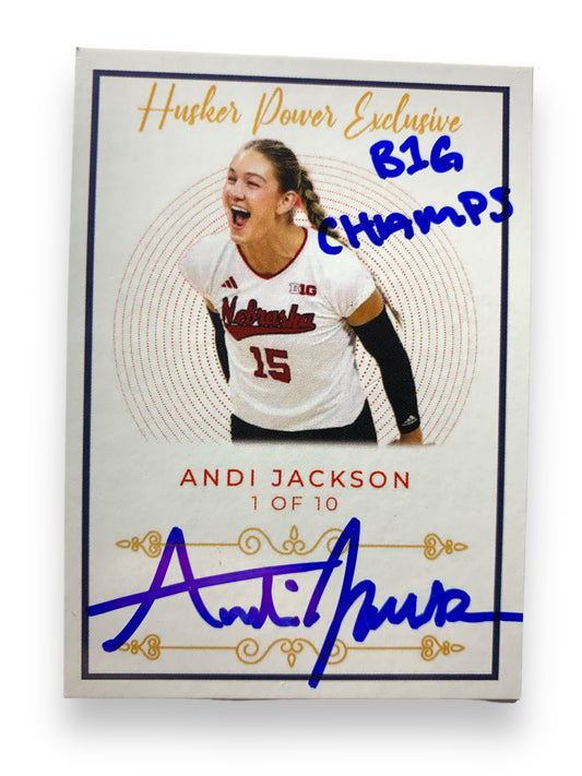 Andi Jackson #15 Nebraska Volleyball Husker Power “B10 Champs” Exclusive Trading Card