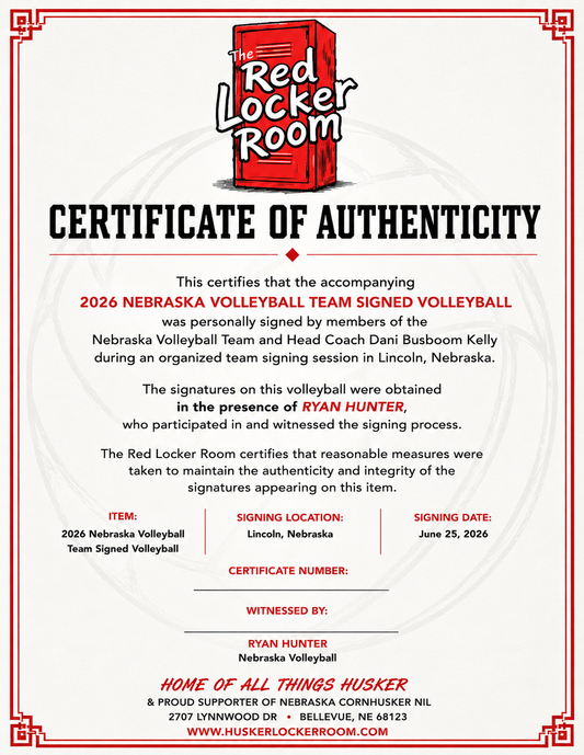 2026 Nebraska Volleyball Team Signed Volleyball | Dani Busboom Kelly, Harper Murray, Andi Jackson | Support Husker NIL