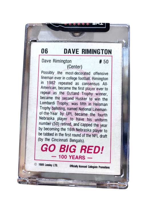 Dave Rimington #50 Nebraska Cornhuskers Football Signed