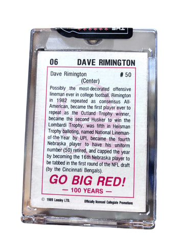 Dave Rimington #50 Nebraska Cornhuskers Football Signed