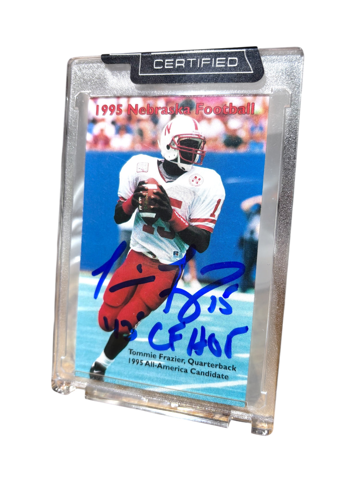 Tommie Frazier #15 Nebraska Cornhusker Football Signed Schedule Card PSA Certified