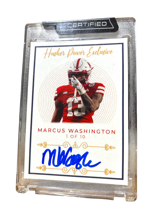 Marcus Washington #13 Nebraska  Football  Card 2023 Certified