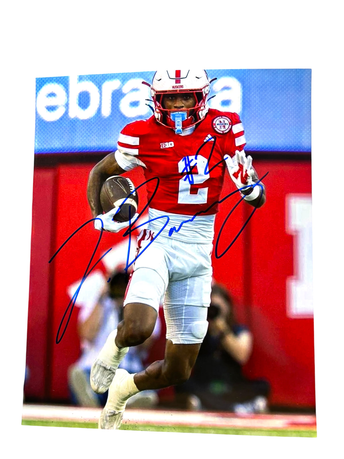 Jacory Barney #2 Nebraska Cornhuskers football Signed Custom Husker 8x10