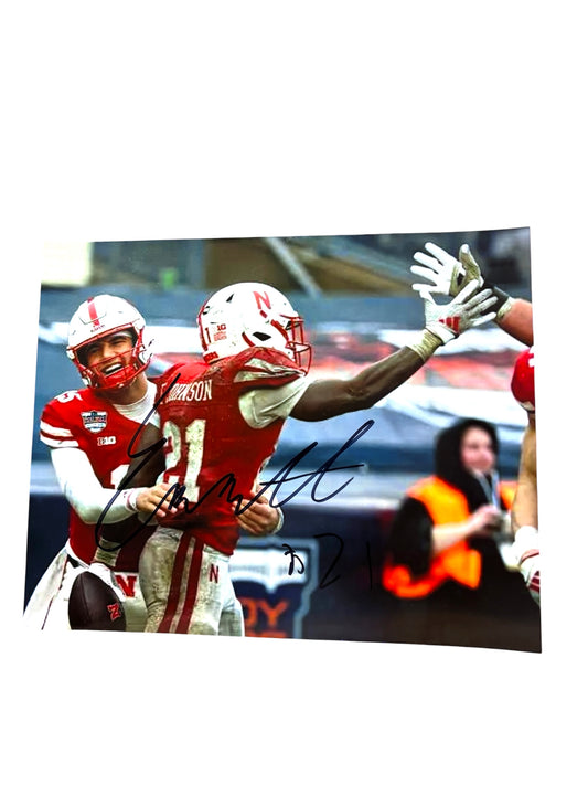 Emmett Johnson #21 Nebraska Cornhuskers Football Signed Home Game 8x10 Bowl Game Touchdown