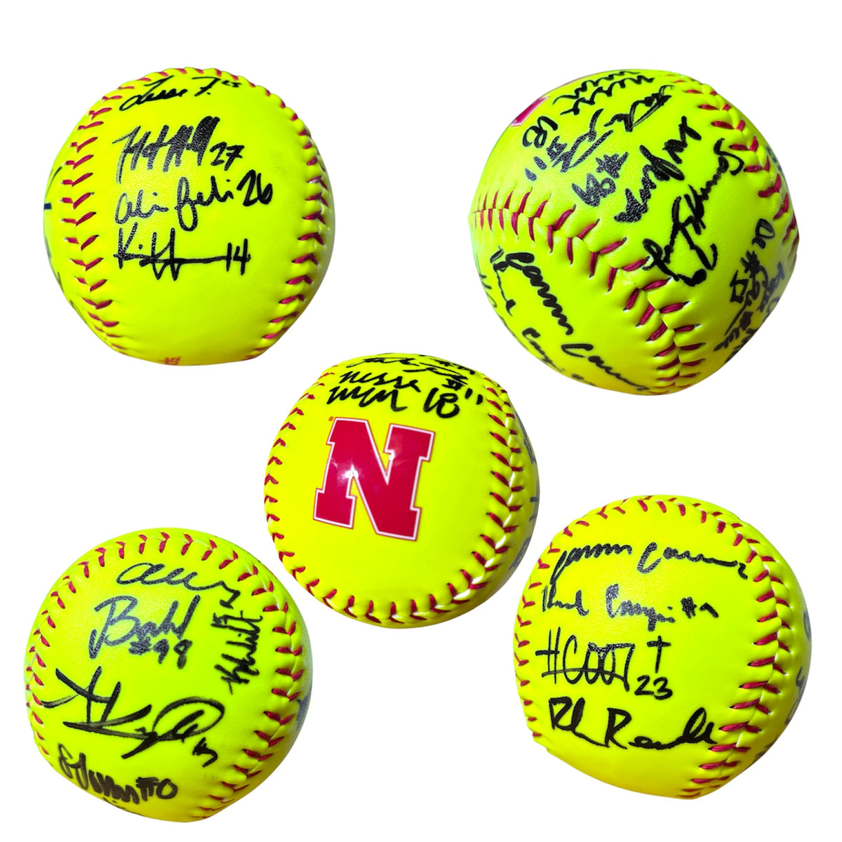 Nebraska Cornhuskers 2026 Lady Huskers Team Signed Softball WCWS with Coach
