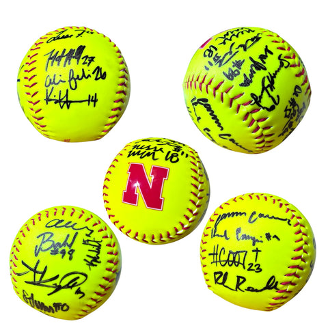 Nebraska Cornhuskers 2026 Lady Huskers Team Signed Softball WCWS with Coach