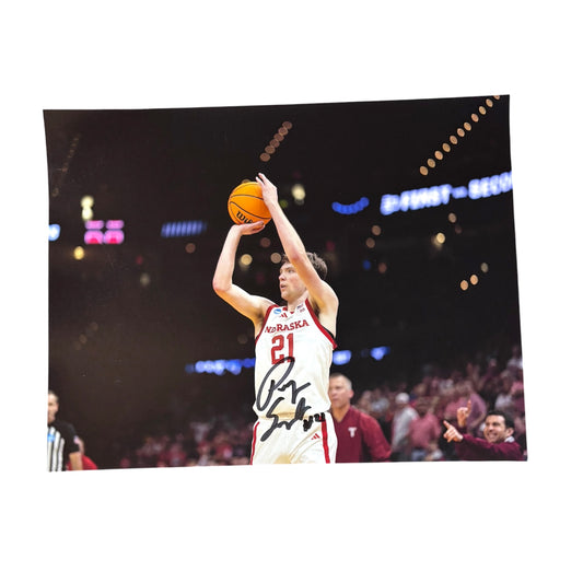 Pryce Sandfort #21 Nebraska Cornhusker Basketball Signed Husker Sweet 16 8x10 Certified