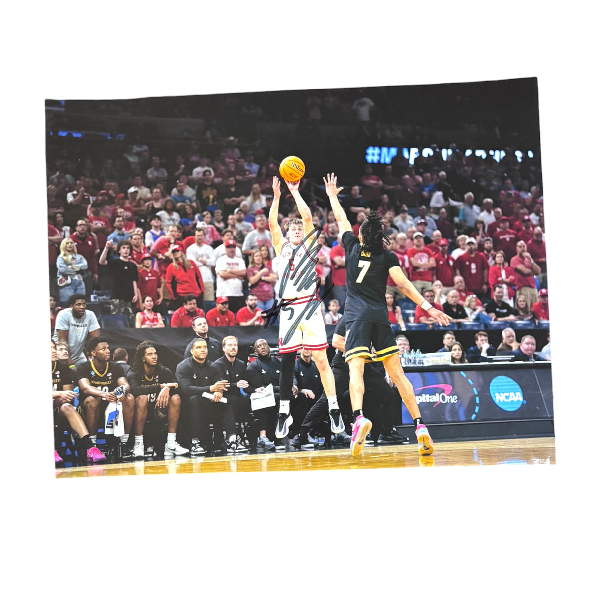 Branden Frager #5 Nebraska Cornhusker Basketball Signed Husker Sweet 16 8x10 Certified