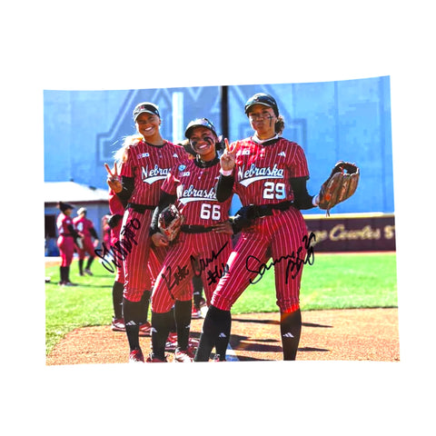 Nebraska Cornhuskers Softball Women’s College World Series Signed Husker Photo Sammy Bland#29 Katelyn Caneda #66 & Skarlett Jones #0
