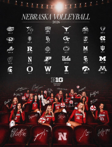 2026 Nebraska is Volleyball Team Signed Poster | Dani Busboom Kelly, Harper Murray, Andi Jackson | Support Husker NIL