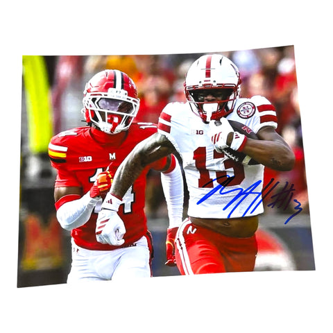 Nyziah Hunter #13 Nebraska Cornhuskers Football Team Signed Husker 8x10