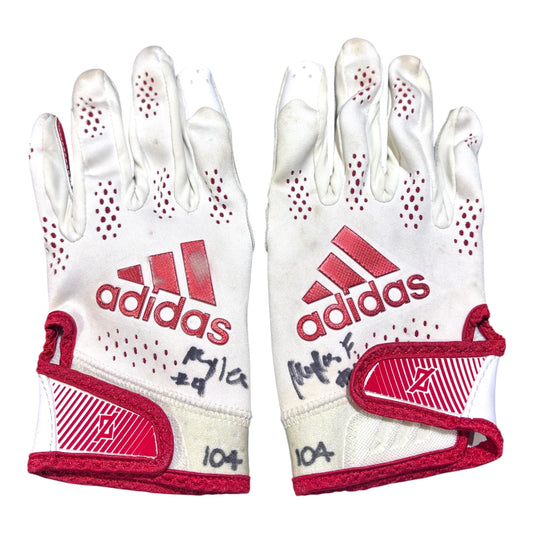 Myles Farmer #4 Nebraska Cornhuskers Football Game Used Gloves Signed