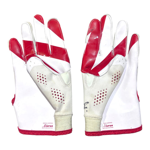Myles Farmer #4 Nebraska Cornhuskers Football Game Used Gloves Signed