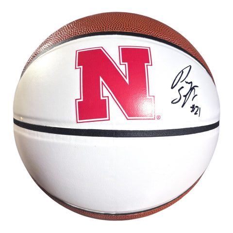 Pryce Sandfort #21 Nebraska Cornhusker Basketball Signed Husker Full Size Husker Basketball