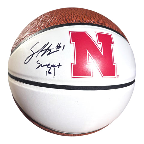 Sam Hoiberg #1 Nebraska Cornhuskers Basketball Signed Full Size Husker Basketball Sweet 16