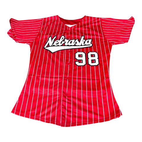 Jordy Bahl #98 Nebraska Cornhusker Softball Jersey Signed Pin Stripes