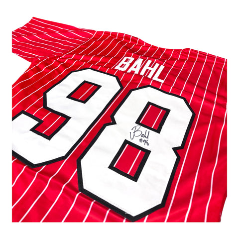 Jordy Bahl #98 Nebraska Cornhusker Softball Jersey Signed Pin Stripes