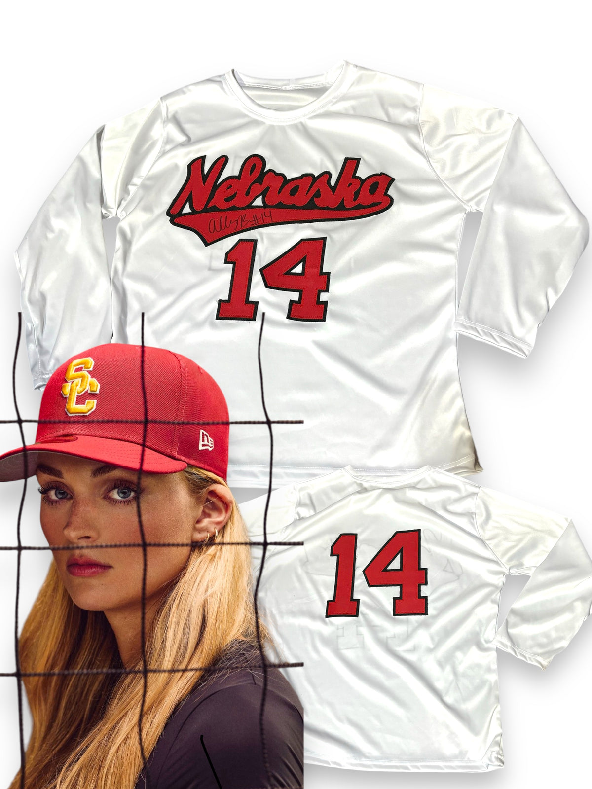 Ally Batenhorst #14 Nebraska Volleyball Husker Power Custom Volleyball Jersey