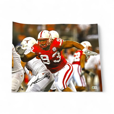 Ndamukong Suh #93 Nebraska Cornhuskers Football Hall of Fame Beckett Certified 16x20