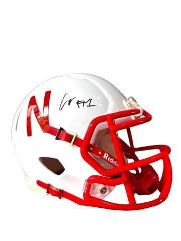 Ceyair Wright #1 Nebraska Cornhusker Signed Mini Helmet