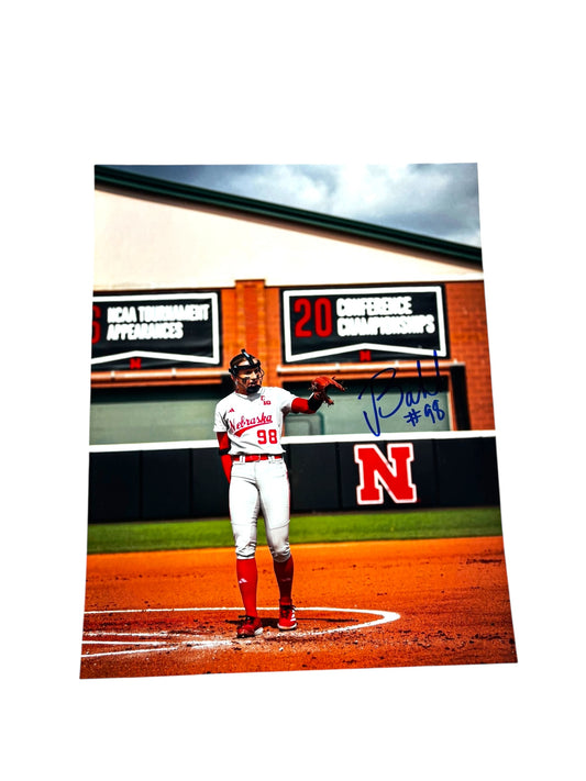 Jordy Bahl #98 Nebraska Cornhuskers Softball Signed Husker Softball 8x10