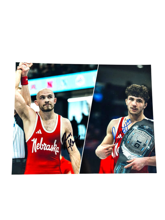 Ridge Lovett 149 & Brock Hardy Nebraska Cornhuskers Wrestling Signed 8x10
