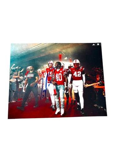 Dylan Raiola #15 Nebraska Cornhuskers football Signed 8x10 Tunnel Walk 2025