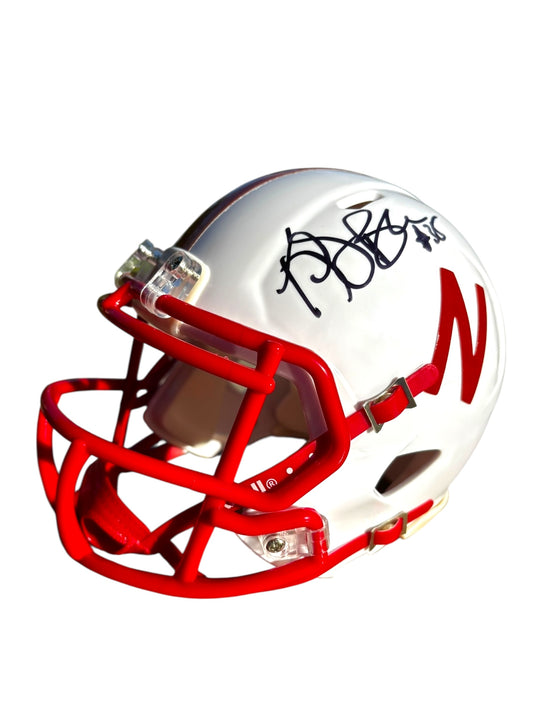 Kris Brown #35 Nebraska Cornhuskers football Signed Husker Mini Helmet