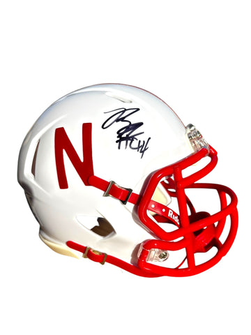 Riley Van Poppel #44 Nebraska Cornhuskers football Signed Mini Helmet