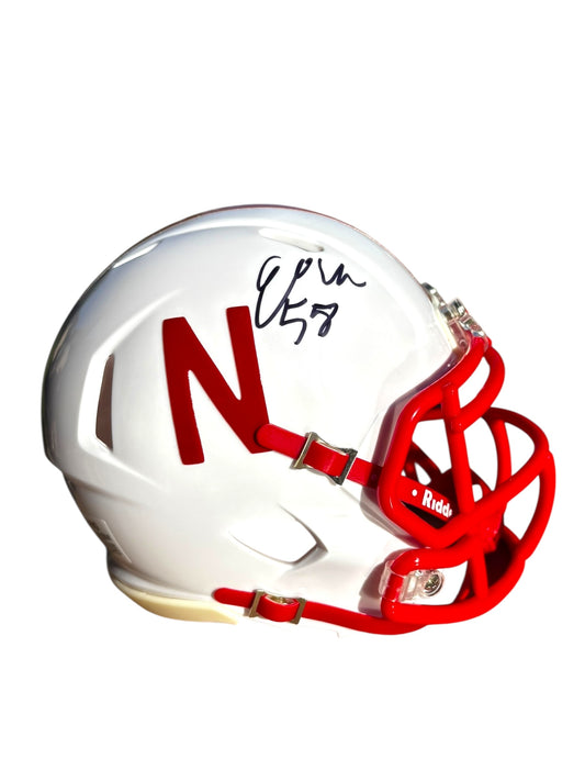 Elijah Pritchett #57 Nebraska Cornhuskers football Signed Mini Helmet