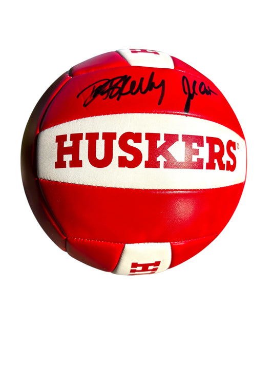 John Cook & Dani Busboom Kelly Combo Nebraska Cornhuskers Signed Volleyball