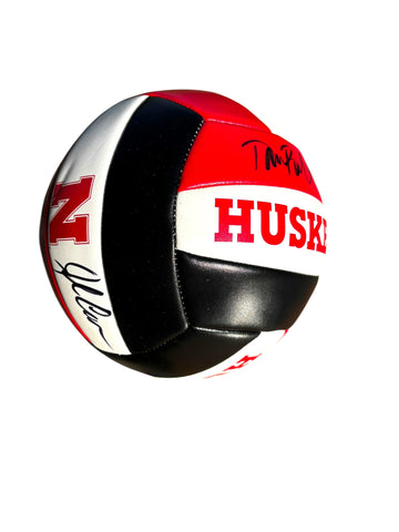 John Cook & Dani Busboom Kelly Combo Nebraska Cornhuskers Signed Volleyball