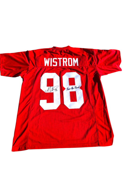 Grant Wistrom #98 Nebraska Cornhuskers football Signed Custom Jersey
