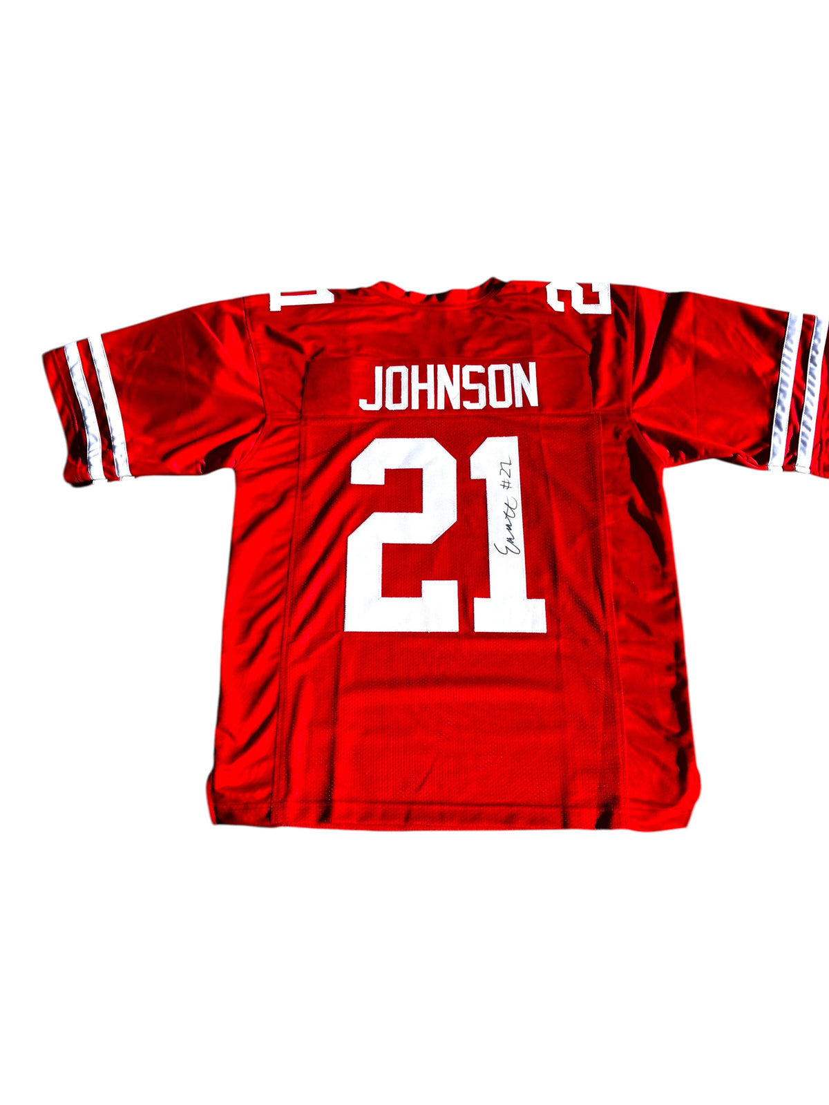 Emmett Johnson #21 Nebraska Cornhuskers football Signed Custom Husker Jersey
