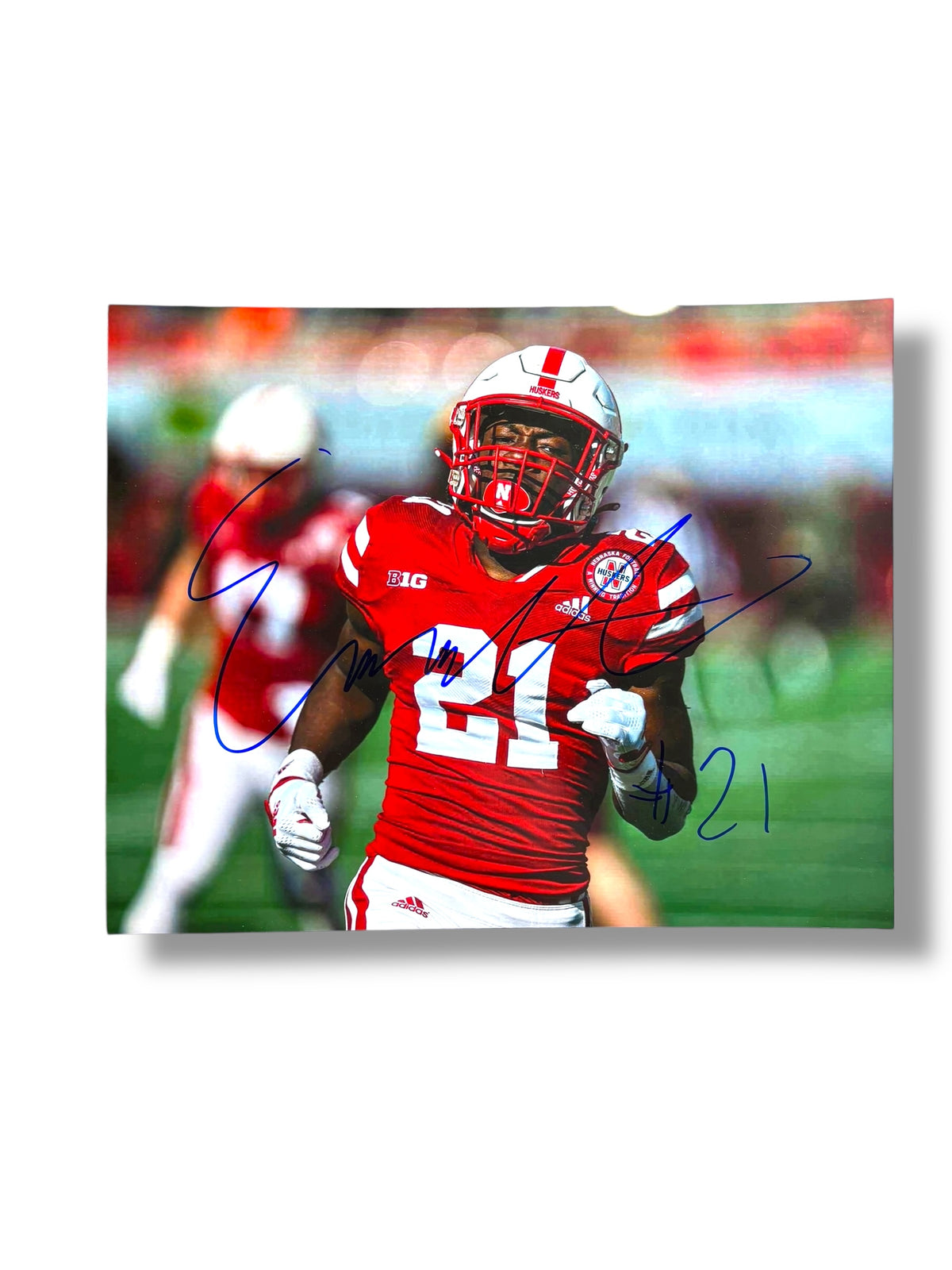 Emmett Johnson #21 Nebraska Cornhuskers Football Signed Home Game 8x10