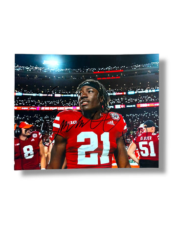 Emmett Johnson #21 Nebraska Cornhuskers Football Signed Home Game 8x10