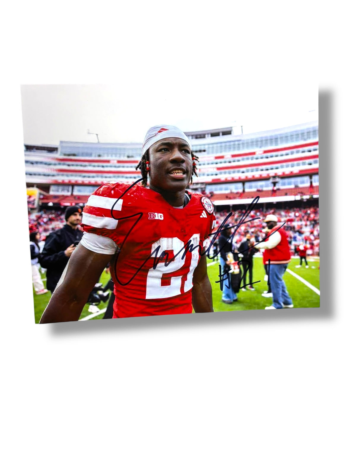 Emmett Johnson #21 Nebraska Cornhuskers Football Signed Home Game 8x10