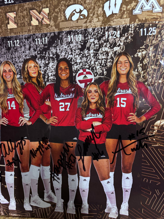 2024 Nebraska Cornhusker Volleyball Team Signed Husker Volleyball Poster JOHN COOK FINAL SEASON
