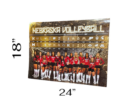 2024 Nebraska Cornhusker Volleyball Team Signed Husker Volleyball Poster JOHN COOK FINAL SEASON