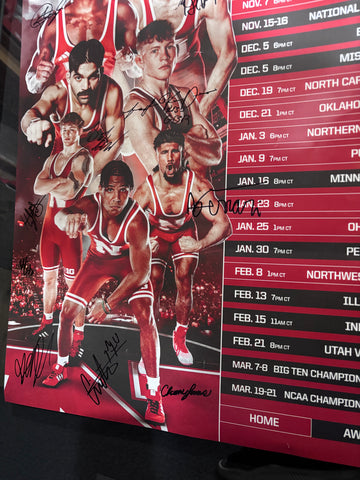 2026 Nebraska Cornhusker Team Signed Wrestling Poster Signed