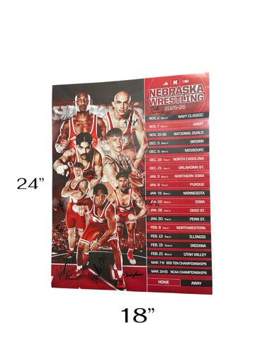2026 Nebraska Cornhusker Team Signed Wrestling Poster Signed