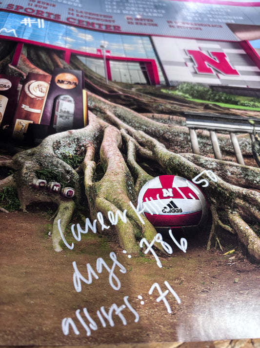 Lexi Sun #11 Nebraska Cornhusker Volleyball Signed Husker Stat Poster