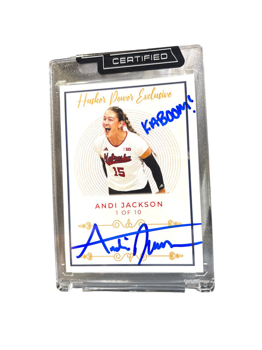 Andi Jackson #15 Nebraska Volleyball Husker Power “KABOOM” Exclusive Trading Card