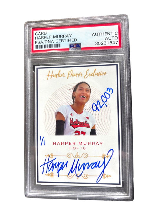 Harper Hurray 1/1 Nebraska Volleyball Trading Card