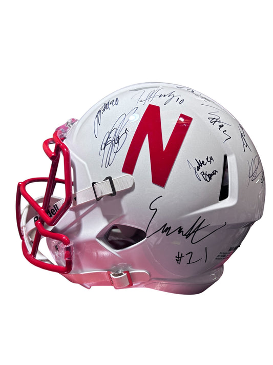 2025 Nebraska Football Full Size Team Signed Helmet