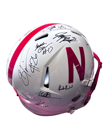 2025 Nebraska Football Full Size Team Signed Helmet