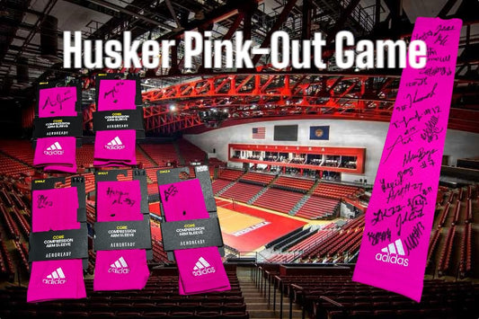 2024 Nebraska Cornhusker Team Signed Volleyball Autographed Adidas Pink Out Arm Sleeve Skyler Pierce