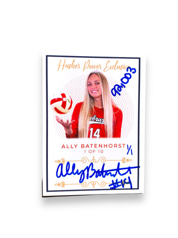 Ally Batenhorst #14 Nebraska Volleyball Husker Power Exclusive Volleyball Trading Card 1 Of 1