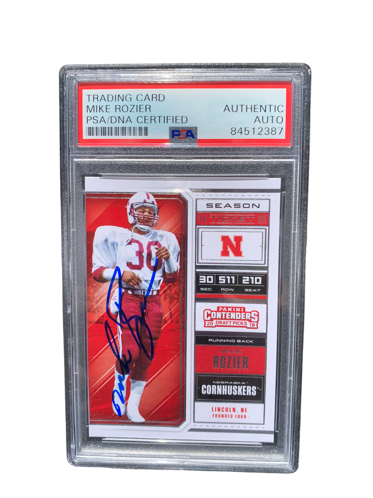 Mike Rozier Nebraska Cornhusker Contenders Insert Card