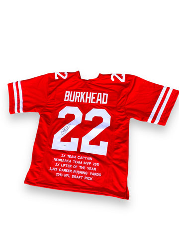 Rex Burkhead #22 Autographed Husker Football Stat Jersey